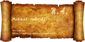Makkai Ambró névjegykártya